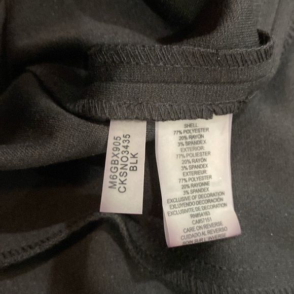 CALVIN KLEIN black shift dress gold zipper detail trim 10 - Picture 4 of 4